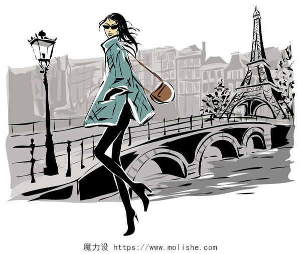 时装模特与巴黎